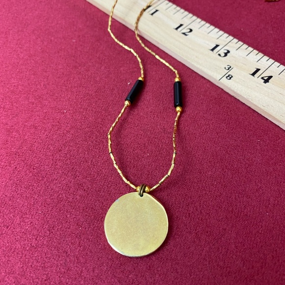 Vintage 70's Artisan's Gold Necklace with Woman and Stones. 18" - Picture 6 of 7